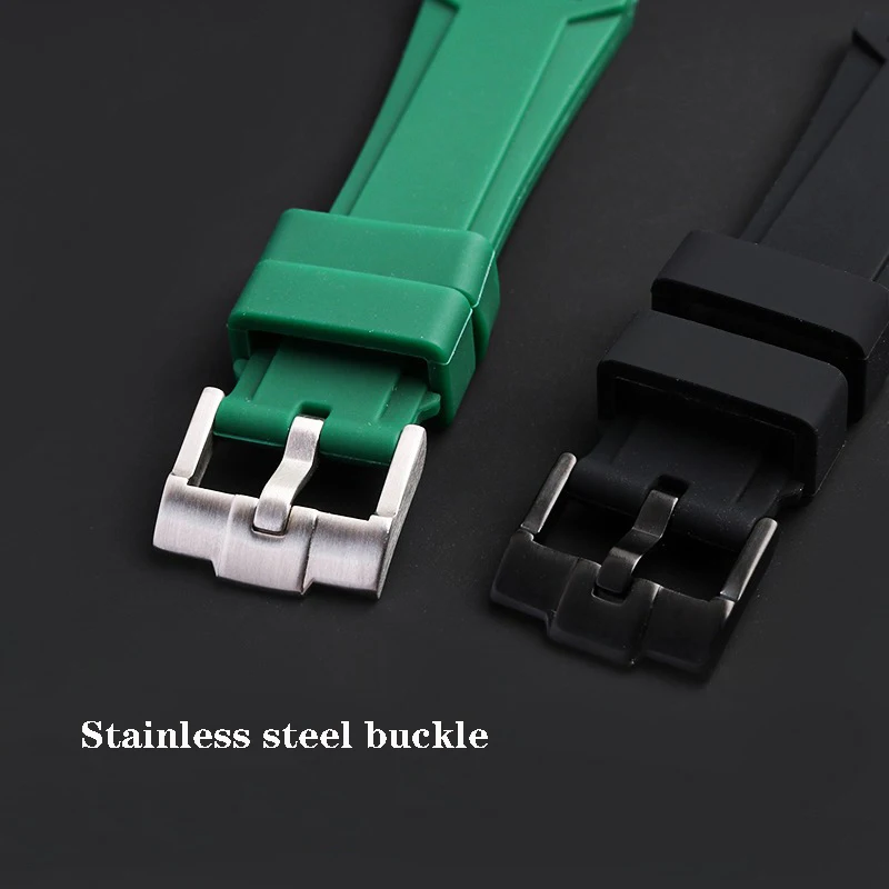 Rubber Watch Band For Versace V-RACE DUAL Series Strap Silicone Watch Accessories 24mm Waterproof Belt Notch Special Concave - view 2