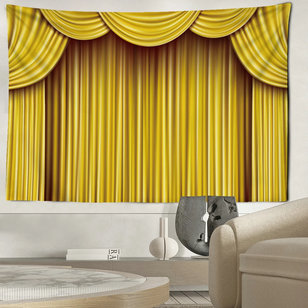 Imitation Curtains Drapery Patterns Tapestry Wall Hanging Simple Art Bohemian Modern Style Bedroom Living Room Home Decor