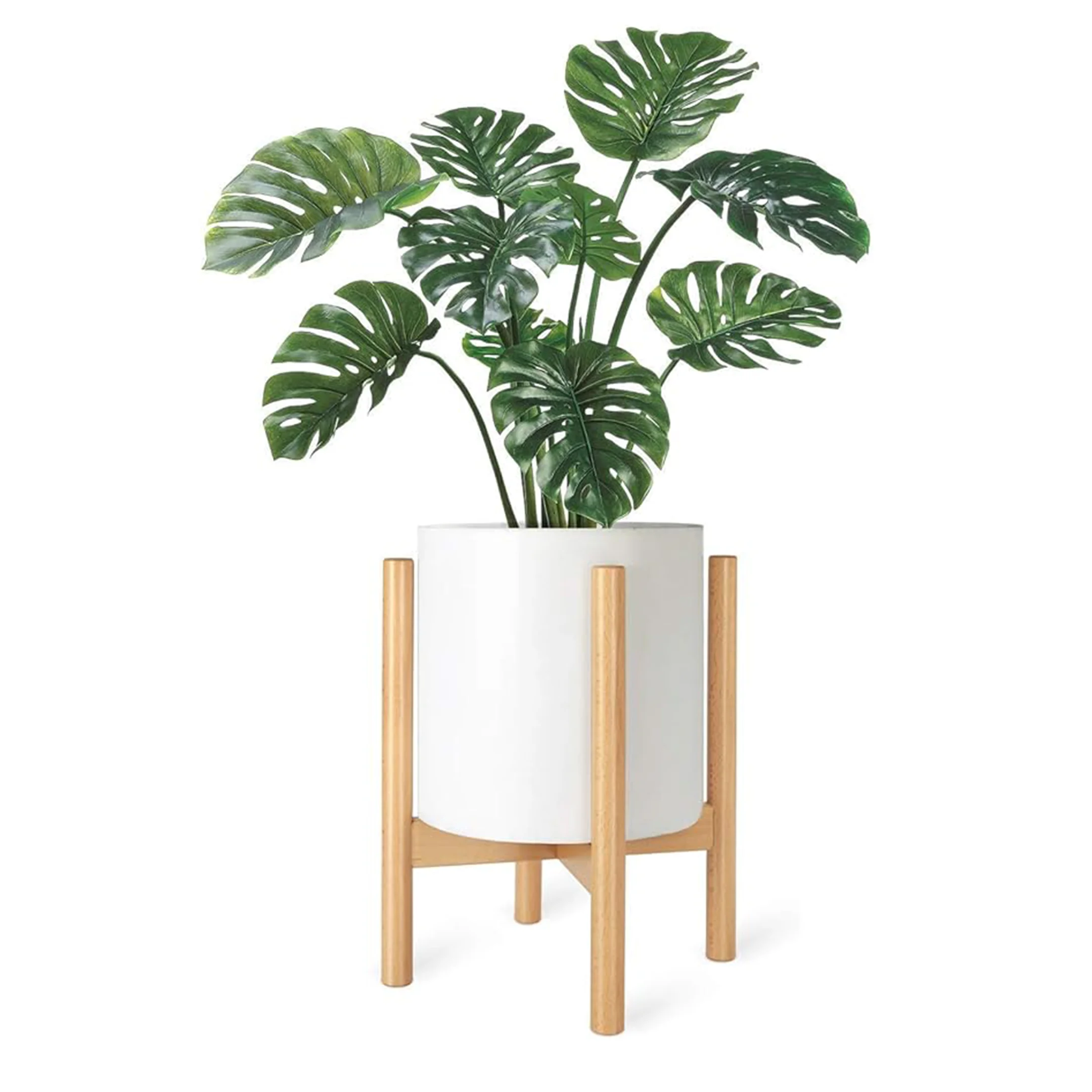Natural Wood Plant Stand Modern Indoor Flower Pot Holder Rack Wooden Rustic Decor Planter Display for Home