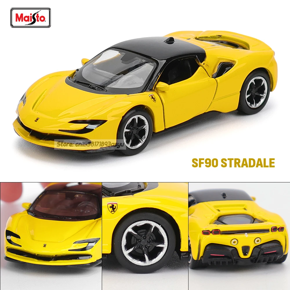 Maisto 1:64 Ferrari SF90 SP1 Lamborghini 37 Chassis full alloy die-casting car model collection gift toys