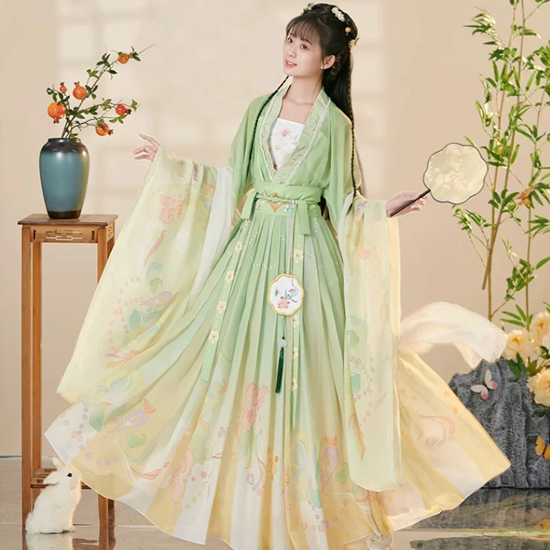 

Women's Ancient Traditional Chinese Hanfu Dresses Embroidered Sets Carnival Fairy Cosplay Costume Dancewear