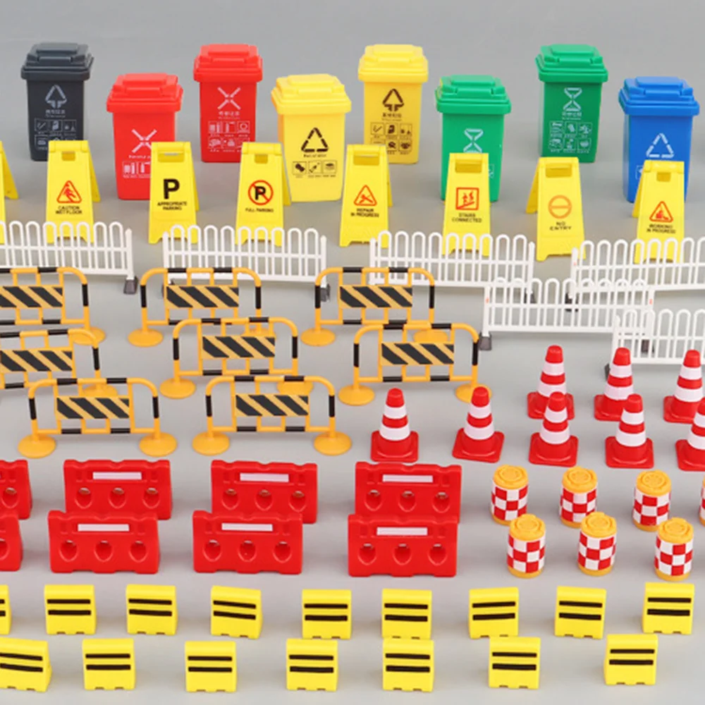 Race Car Party Decorations Road Tape Kids Track Toy DIY Traffic Tape and Traffic Sign  Mini Roadblocks Kids Favors