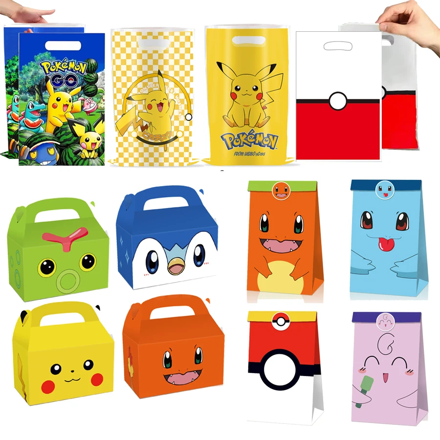 Pokemon Pikachu Bomboniere Sacchetti regalo Borsa Compleanno oodie Borse Bottino Decorazione Forniture Pikachu Goodie Piccole snack borse