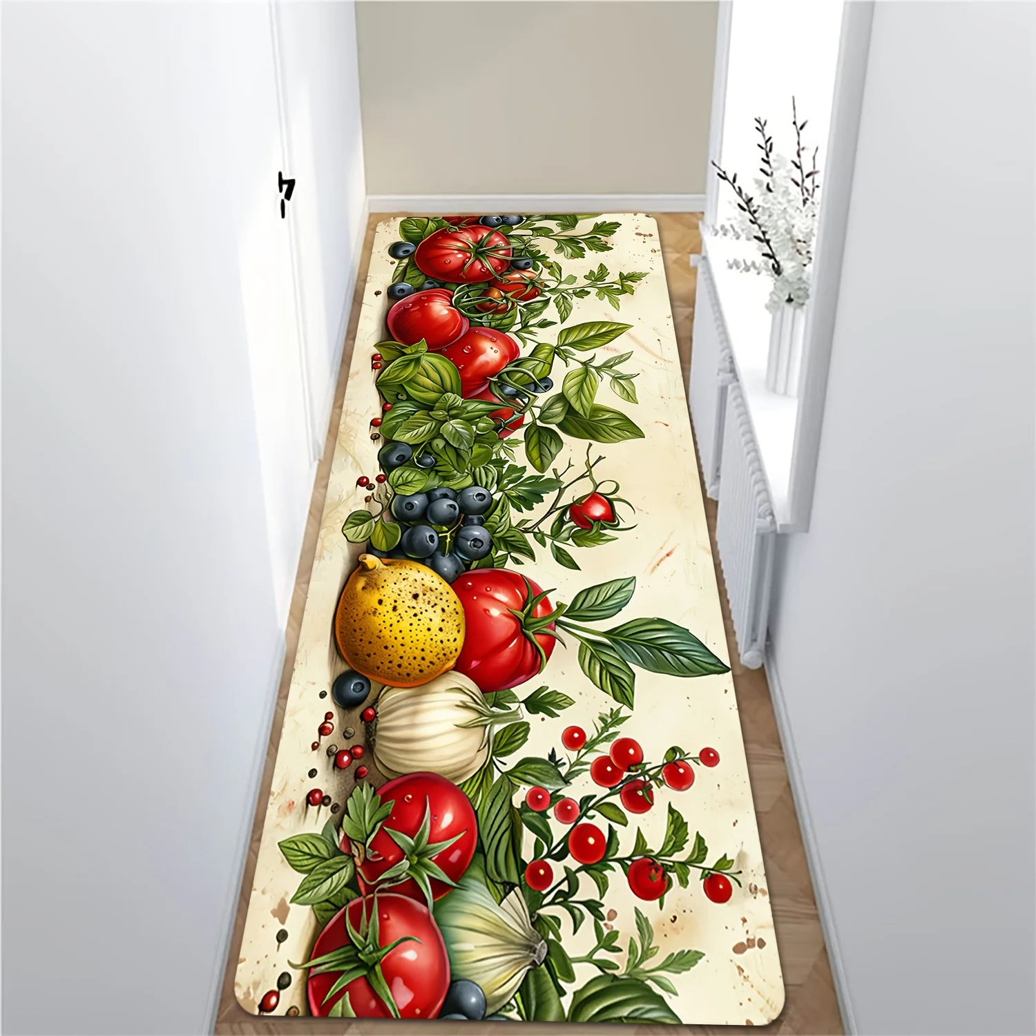 1pc Fruit and Vegetable Kitchen Decor Mat, Machine Washable without Fading, Multiple Sizes Available, Mat, Suitable for Living