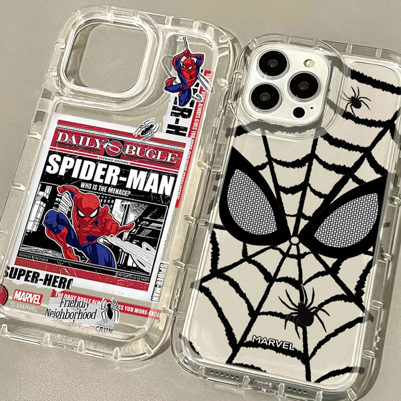 Marvel Spider Man Phone Case for Xiaomi Redmi Note 13 12 Pro Plus 12S 11 11S 10 10S 9 9S 8 Pro 12C 10C Shockproof Clear Cover