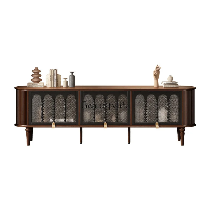 

Medieval all-solid wood TV cabinet French retro floor-to-ceiling home locker