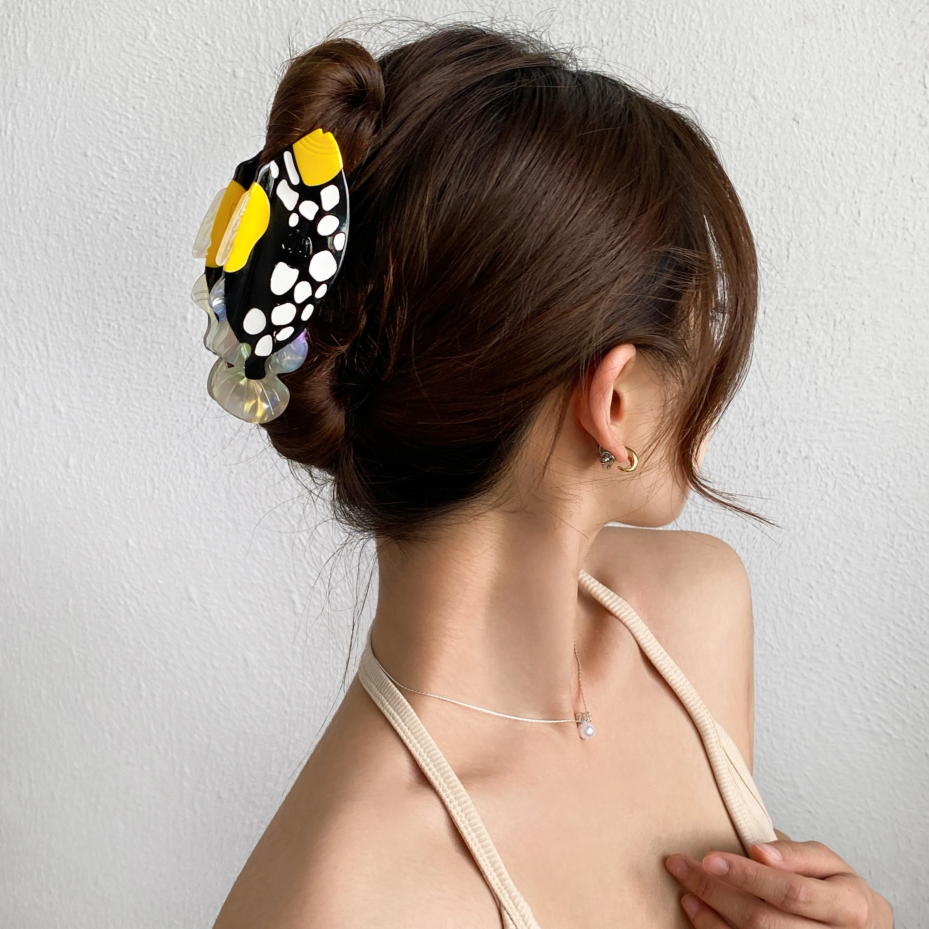 

New Acetate Speckle Fish Large Size Hair Clip Claw For Women Ocean Series Barrettes Beach Headwear Thick Hair Accessories Tool