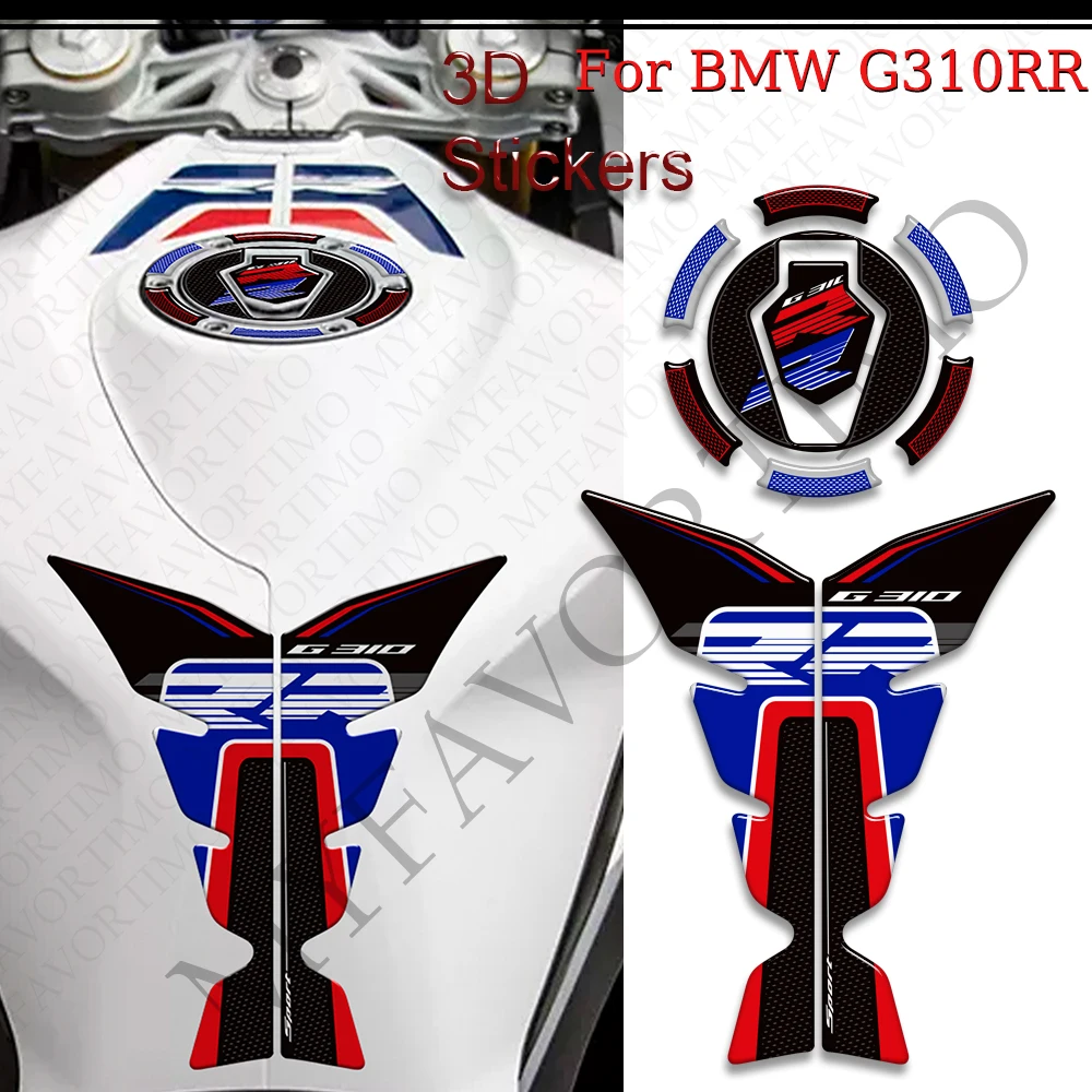 Motorcycle Tank Pad Side Grips Gas Fuel Oil Kit Knee Fairing Fender Protection Stickers Decals For BMW G310RR G 310 RR G310