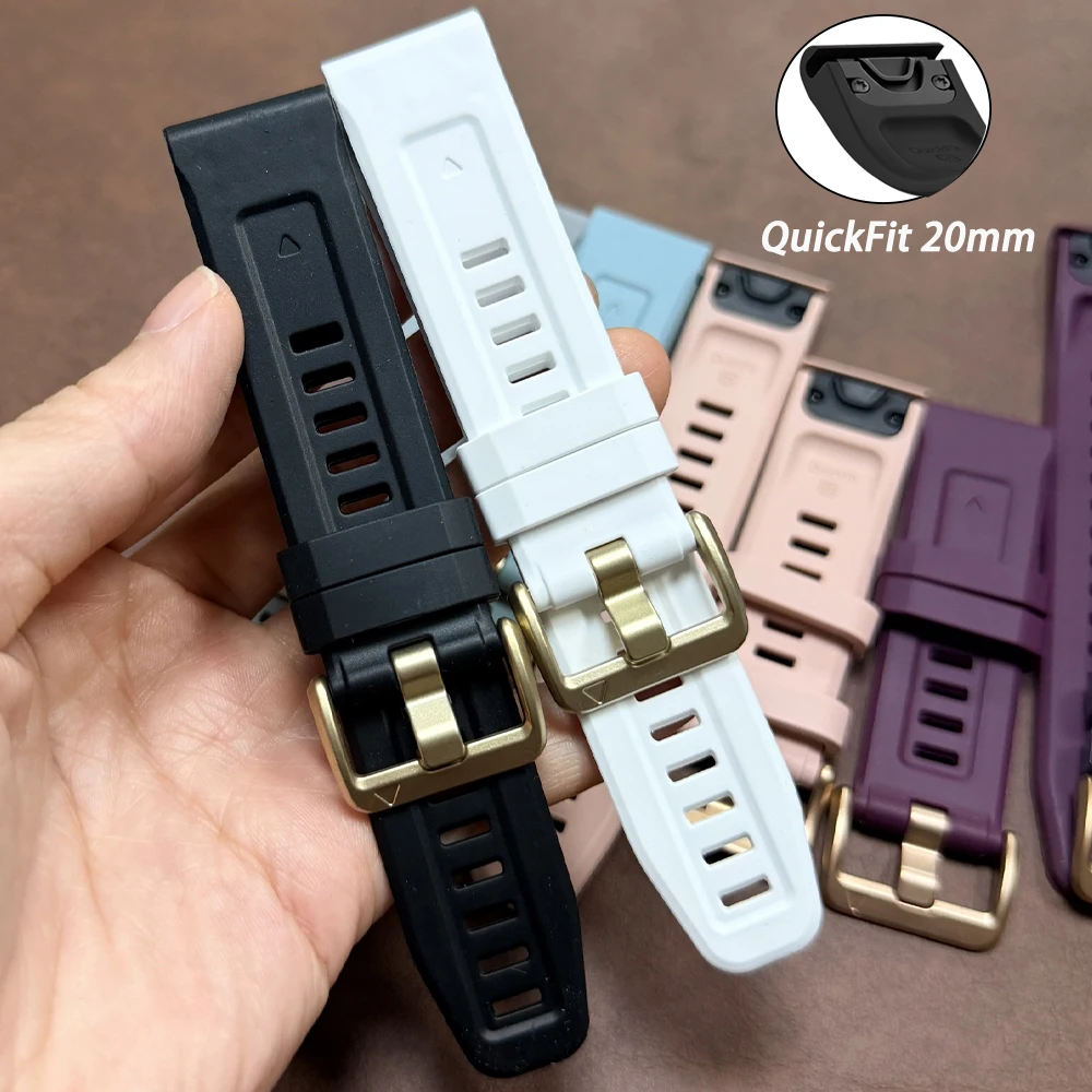 20mm Sports Silicone Strap For Garmin Fenix 9 9Pro 8 43mm 7S 6S 5S Epix Pro 42mm instinct 3 E 2S Solar 40mm QuickFit Watch Band