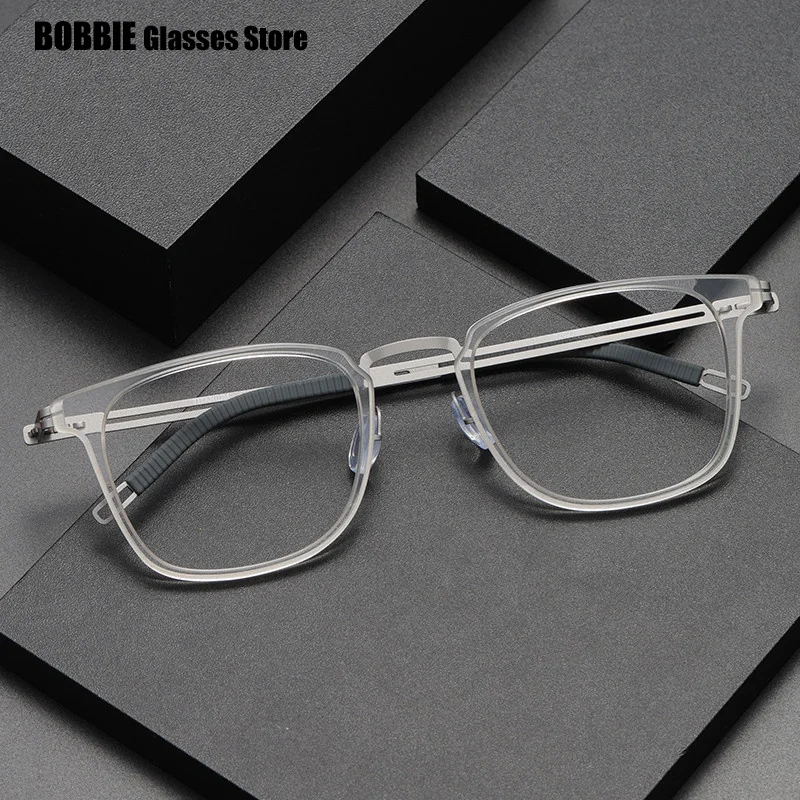 

Acetate Glasses Frame Men Myopia Prescription Computer Spectacle Frames Women Ultralight Square Screwless Eyeglasses Man Eyewear