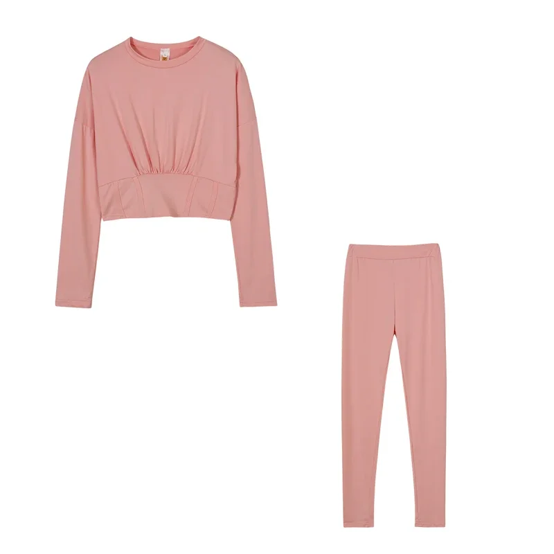 2023 neue AutumnWomen's Reine Farbe Sport Taille Anzug Mode Lässig Zwei-stück Set – Detail 35