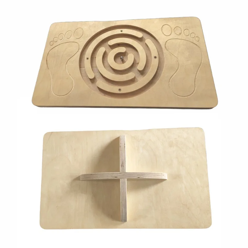 Wooden Fun Maze Balance Board Sports Sensory Integration Training Portable Fitness Equipment Anti Slip Balance Training Platform