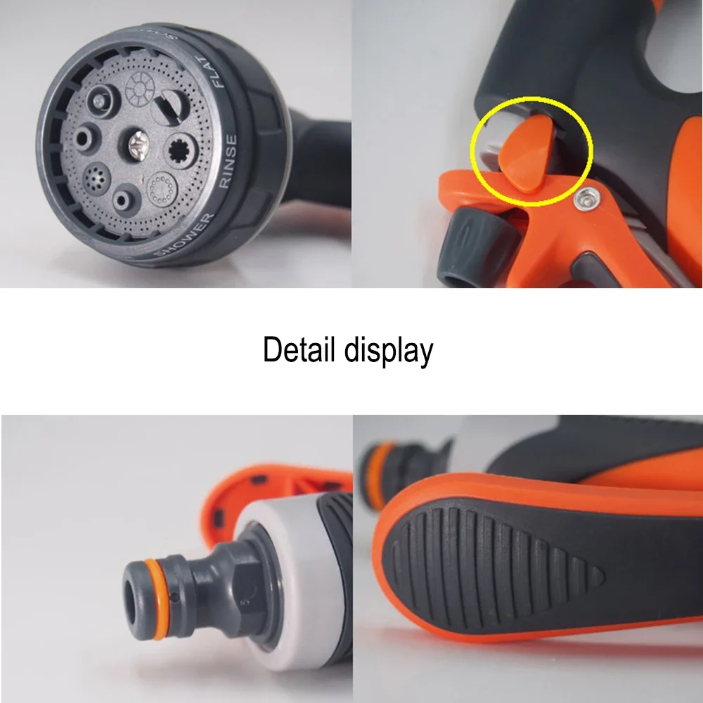 8 Pattern Garden Water Gun Hose Nozzle Mutifunctional Household Car Washing Yard Water Sprayer Pipe Tube Nozzle Sprinkle Tools