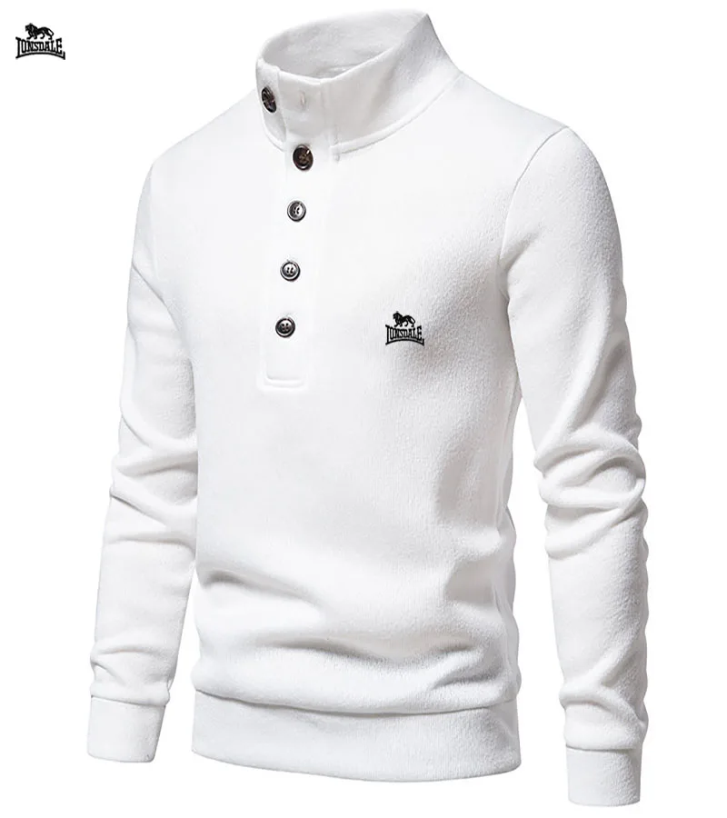 LONSDALE autumn and winter new European men's casual pullover, high neck button sweater, knitted sweater, sweatshirt