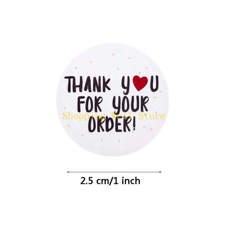 KX4B 500pcs جولة شكرا لك ملصق 25 مم شكرا لك ملصق الختم لختم مغلف الزفاف