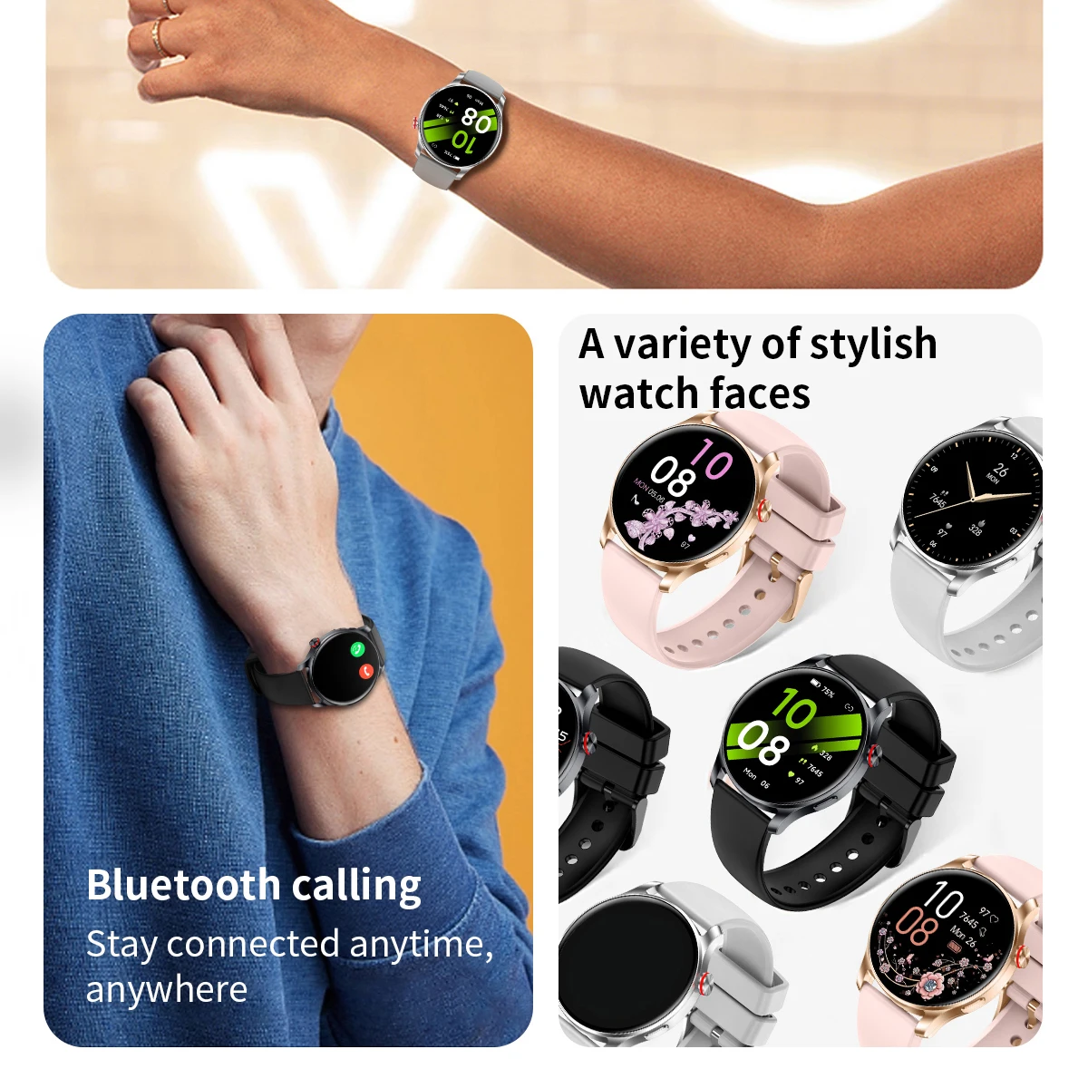 

Lady Watches Men 7.3mm Ultra-thin Body 3D Dynamic AMOLED Screen Smart Watch Women Blue Tooth Call Smartwatch Heart Rate Sports