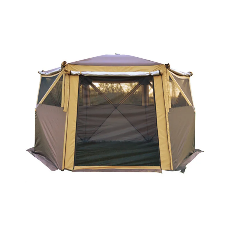 Outdoor folding tent hexagonal automatic quick-opening outing tent 5-8 people family camping equipment
