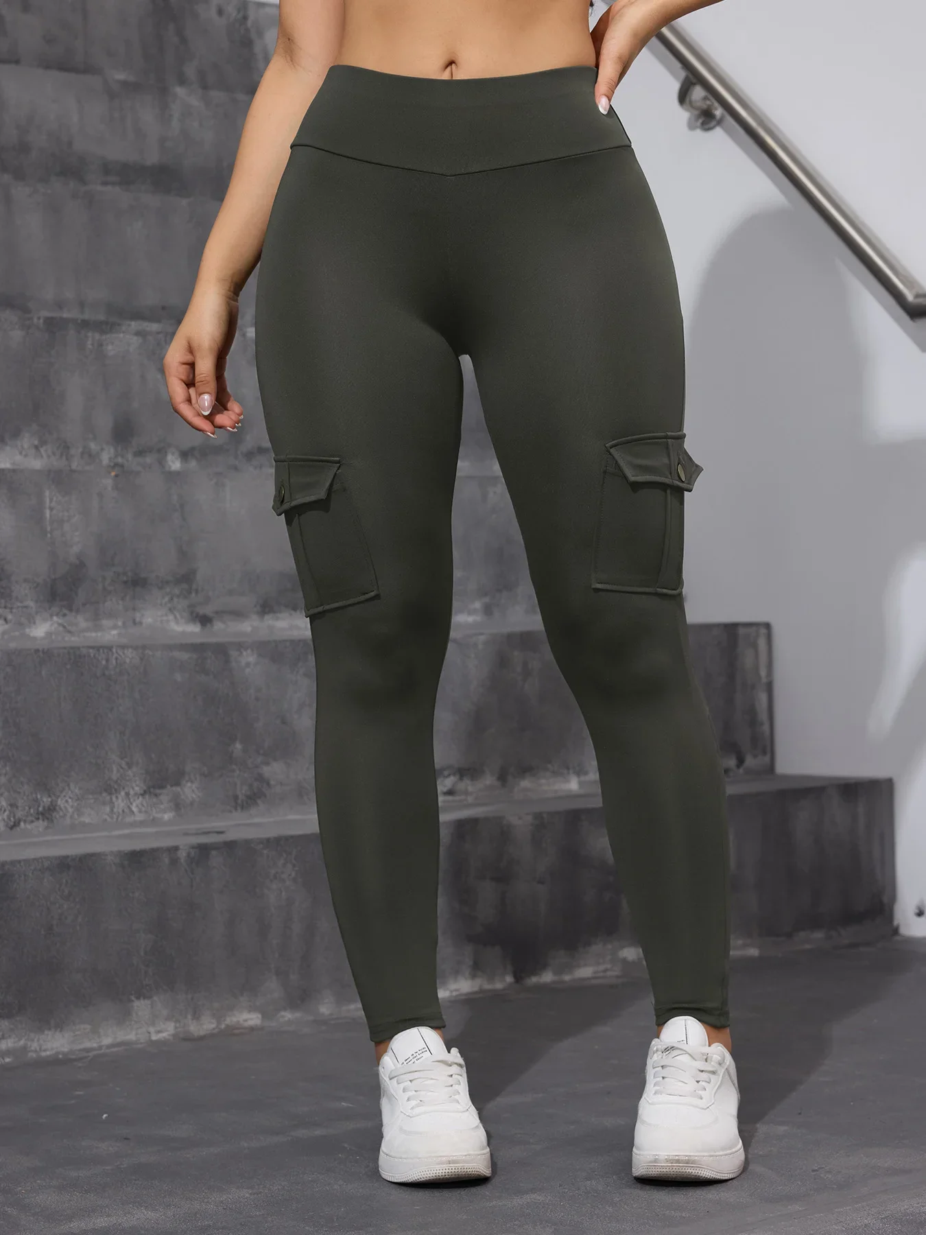 SVOKOR Tasca diagonale Cargo Leggings da donna Vita alta Butt Lift Collant da allenamento Leggings fitness senza cuciture Abbigliamento sportivo