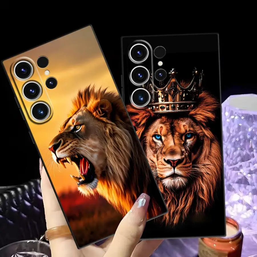 Cool Lion Case for Samsung Galaxy S25 Note 20 8 9 10 S23 S20 Ultra S21 FE S24 Plus S10 S9 S26 Funda Phone Cover