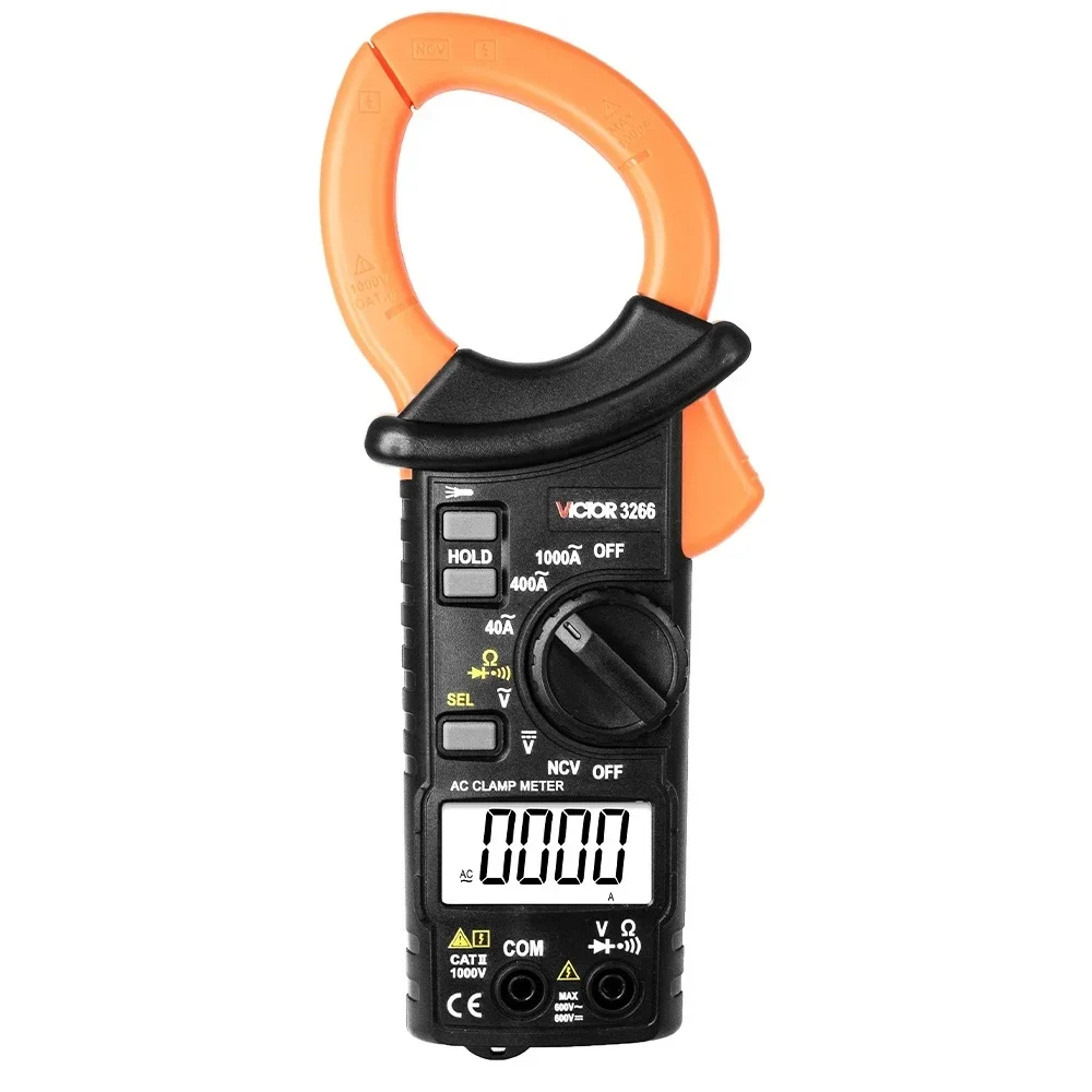 VICTOR 3266 HIGH-PRECISION DIGITAL CLAMP METER High Definition Large Screen Display Maximum Display 4000 Word Height 15mm