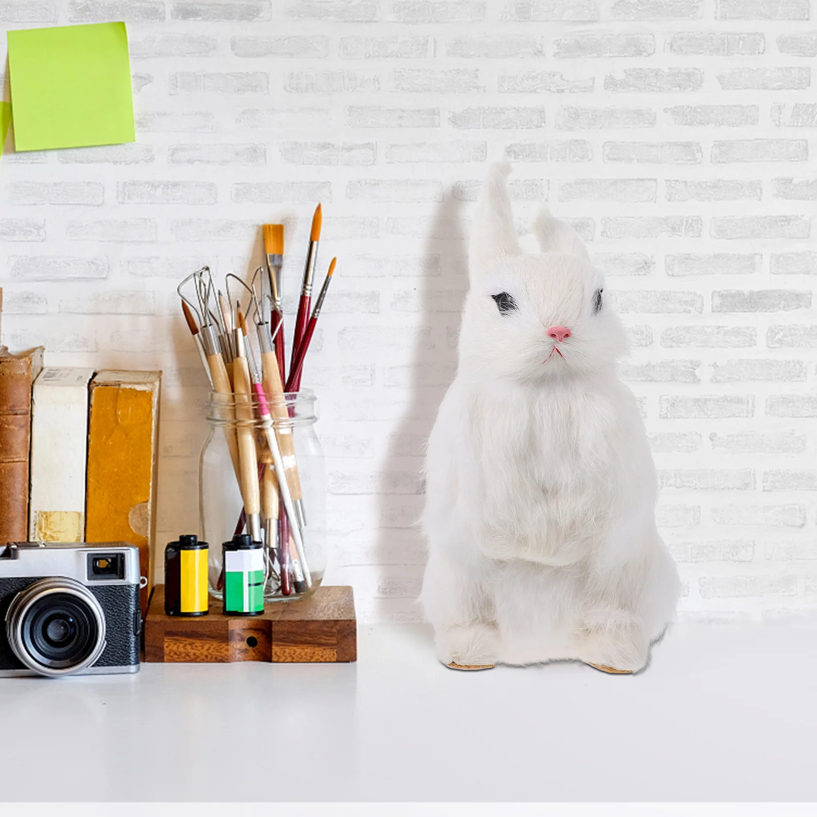 1pc Konijn Ornament Premium Faux Bunny Standbeeld Decor Voor Thuis Desktop Tuin Kantoor Bunny Ornament Gazon Decor