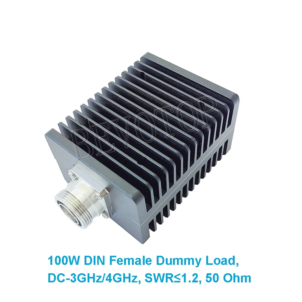 Square 100W 3GHz L29 DIN Female RF Coaxial Termination Dummy Load SWR＜1.2 50 Ohm Connector Socket Brass Straight RF Adapters