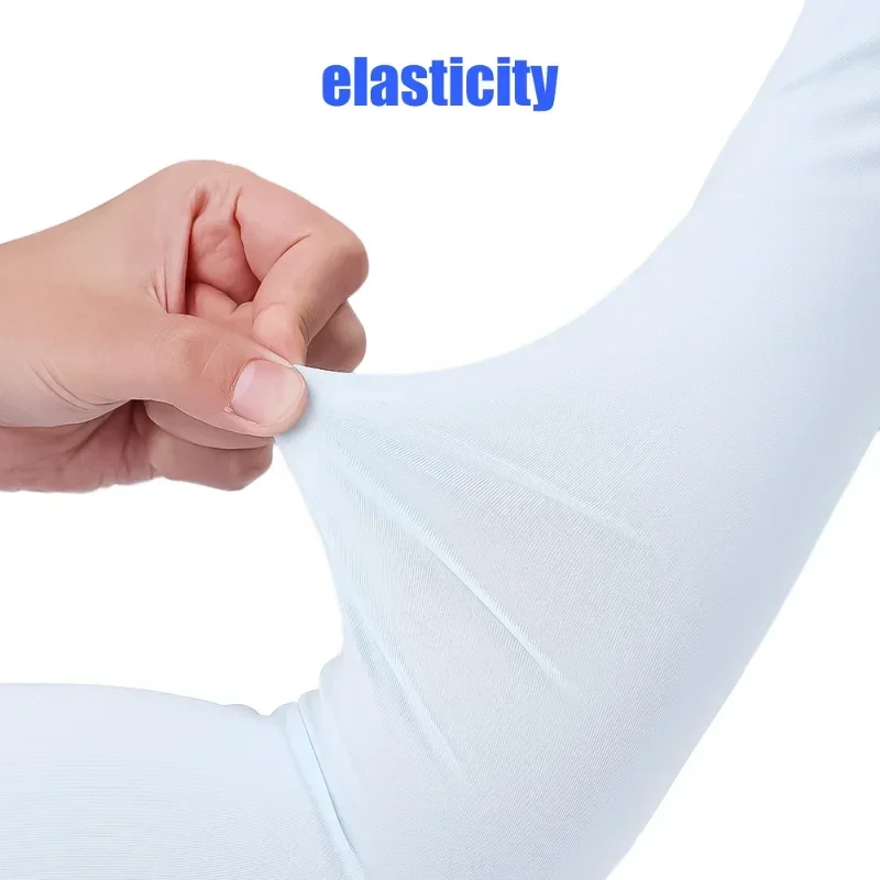 Ice Silk Elastic Sleeves Summer Cool Sunscreen Sleeve Men Women Solid Color Anti-ultraviolet Outdoor Cycling Running Arm Warmer