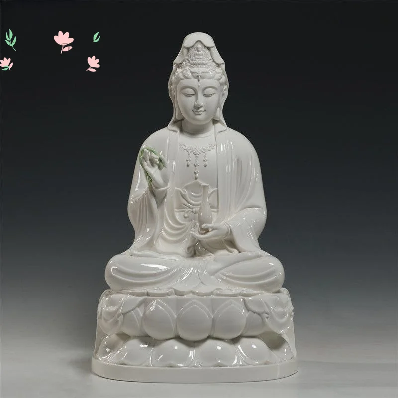 12 to 19 inch ancient lotus Guanyin Buddha statue, home offering, living room ornament, Guanyin Empress Bodhisattva statue