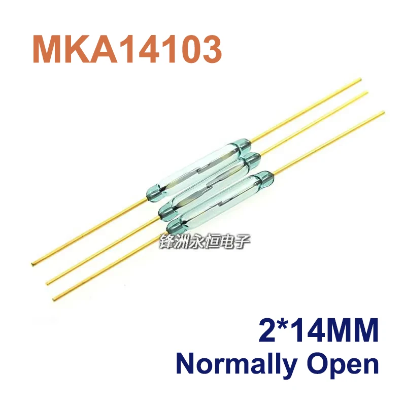 10Pcs MKA14103 2*14MM 2x14 Reed switch Normally Open Magnetic switch For RMCIP JSC Gold-plated feet