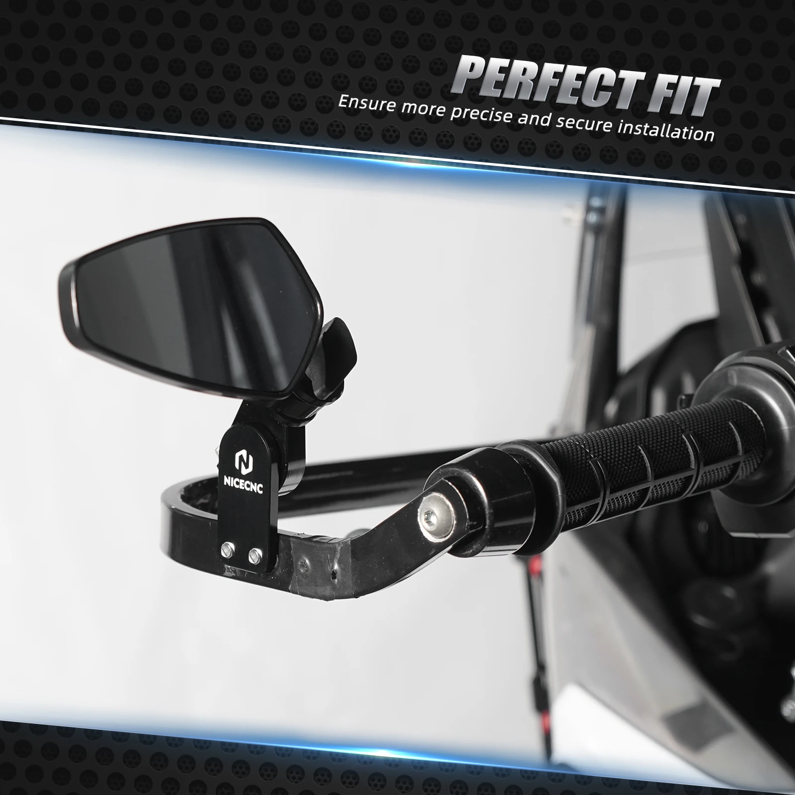NICECNC Handschutz-Schnellspiegel für KTM Yamaha Honda Bmw Kawasaki Suzuki Triumph Aprilia Ducati Husqvarna Cfmoto Benelli – Detail 8