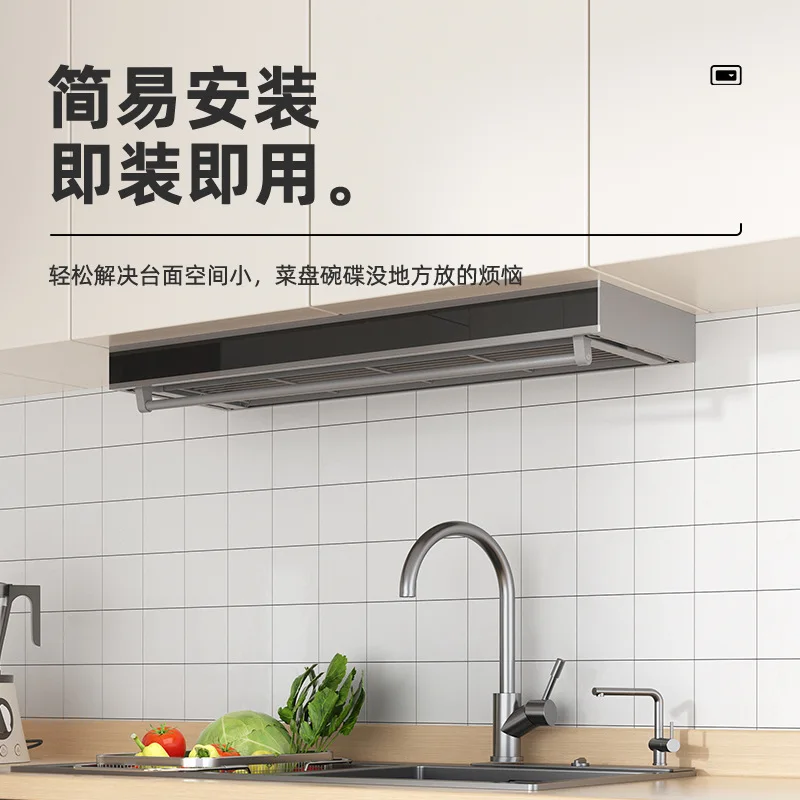 Kitchen rack Wall hanging cabinet Pull down Extended storage Multifunctional shelf Pot rack Modern simplicity