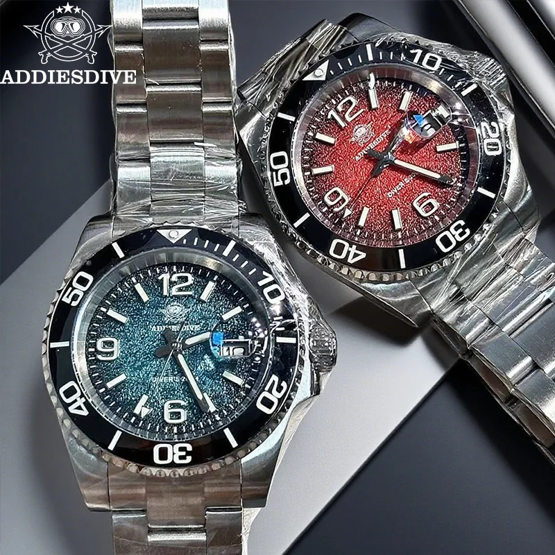 

ADDIESDIVE NEW Diver Watch 41mm AR Coated Ceramic Bezel Quartz Watches Stainless Steel Waterproof 20Bar Luminous Men's Watch ﻿