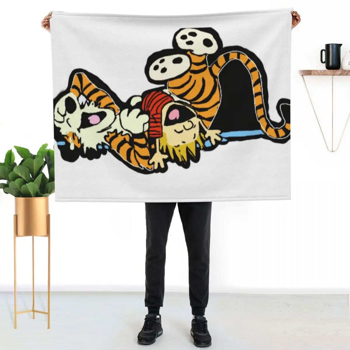 Calvin and hobbs Throw Blanket funny gift Tourist Decorative Beds Beautifuls Polar christmas decoration Blankets