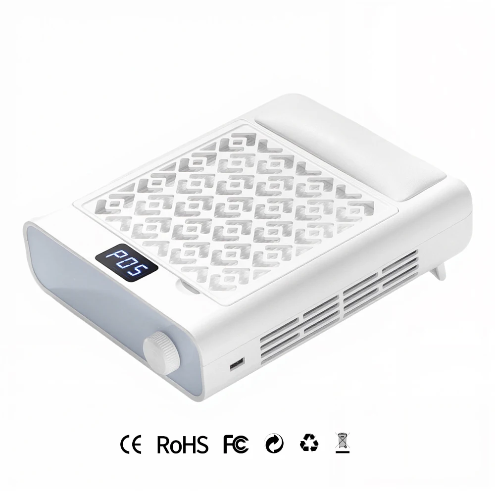 

Профессиональный пылесборник для акриловых ногтей с подушкой для рук, 2 фильтра, 5-скоростной турбинный бесщеточный пылесос для ногтей