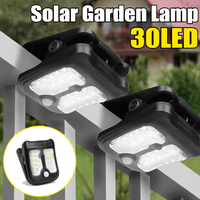 30 LED Solar Garden Lights Clip Light Waterproof Motion Sensor Camping Lamp Rechargeable Outdoor Landscape Wall Decoration