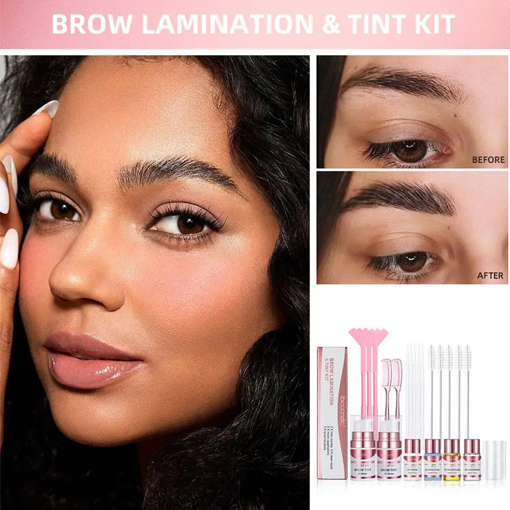 Profession elles Wimpern-und Brauenlaminat-Kit liefert mit Pinsel-Augenbrauen-Lifting-Dauerwellen-Creme-Brauen-Wrap-Semi-Permanent-Keratina