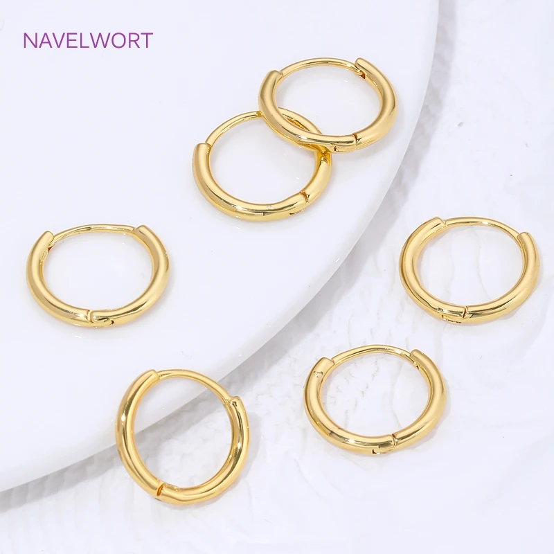 18K Gold Plated Brass Hoop Earring Huggie Earring,High Quality Round Earrings,Fashion Earring For Women Party Gifts