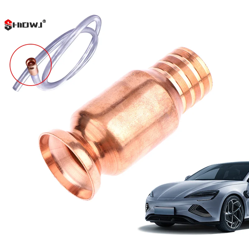 

Copper Pipe Oil Filler Siphon, Durable and Wearproof, Manual Pumping with Fuel Hose Nozzle
