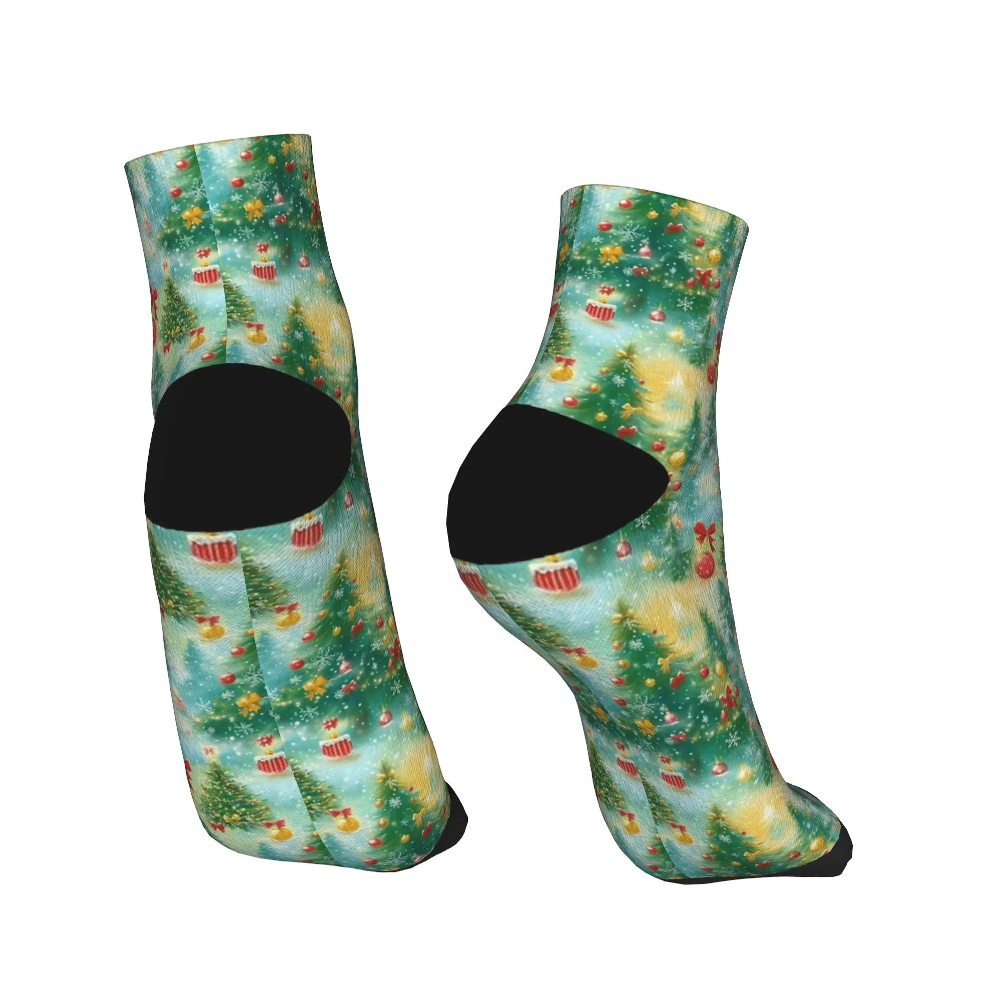 Calcetines de hombre Vintage Árboles de Navidad Calcetines tobilleros de calidad de moda Patrón de verano Calcetines antideslizantes para correr