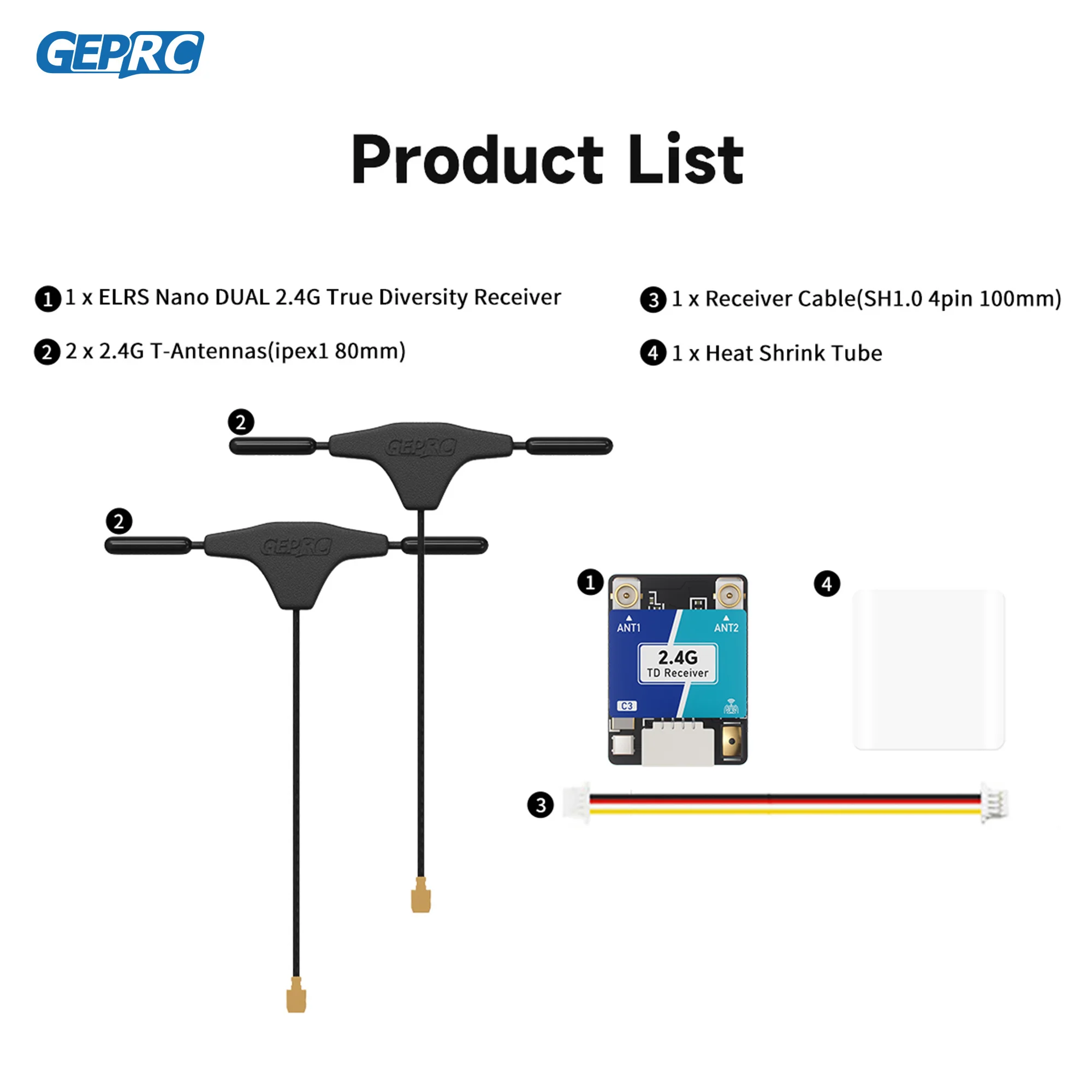GEPRC ELRS Nano DUAL 2,4G receptor de diversidad verdadera WiFi incorporado ESP32-C3 DIY FPV Quadcopter piezas de drones de largo alcance