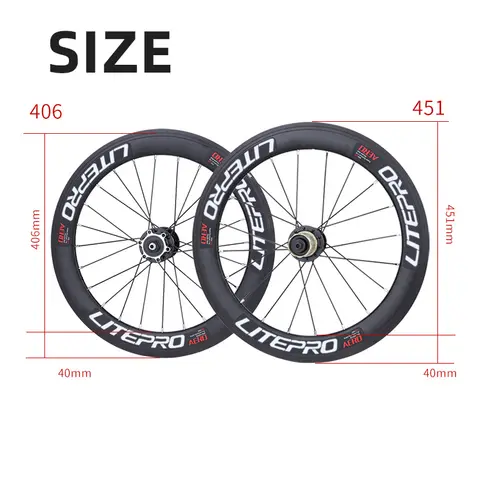 Folding Bicycle Black Wheel 20 Inch Disc/V Brake Height 40mm 4 Peilin Aluminum Alloy BMX 406/451 Wheel Set Winter Cycling Parts