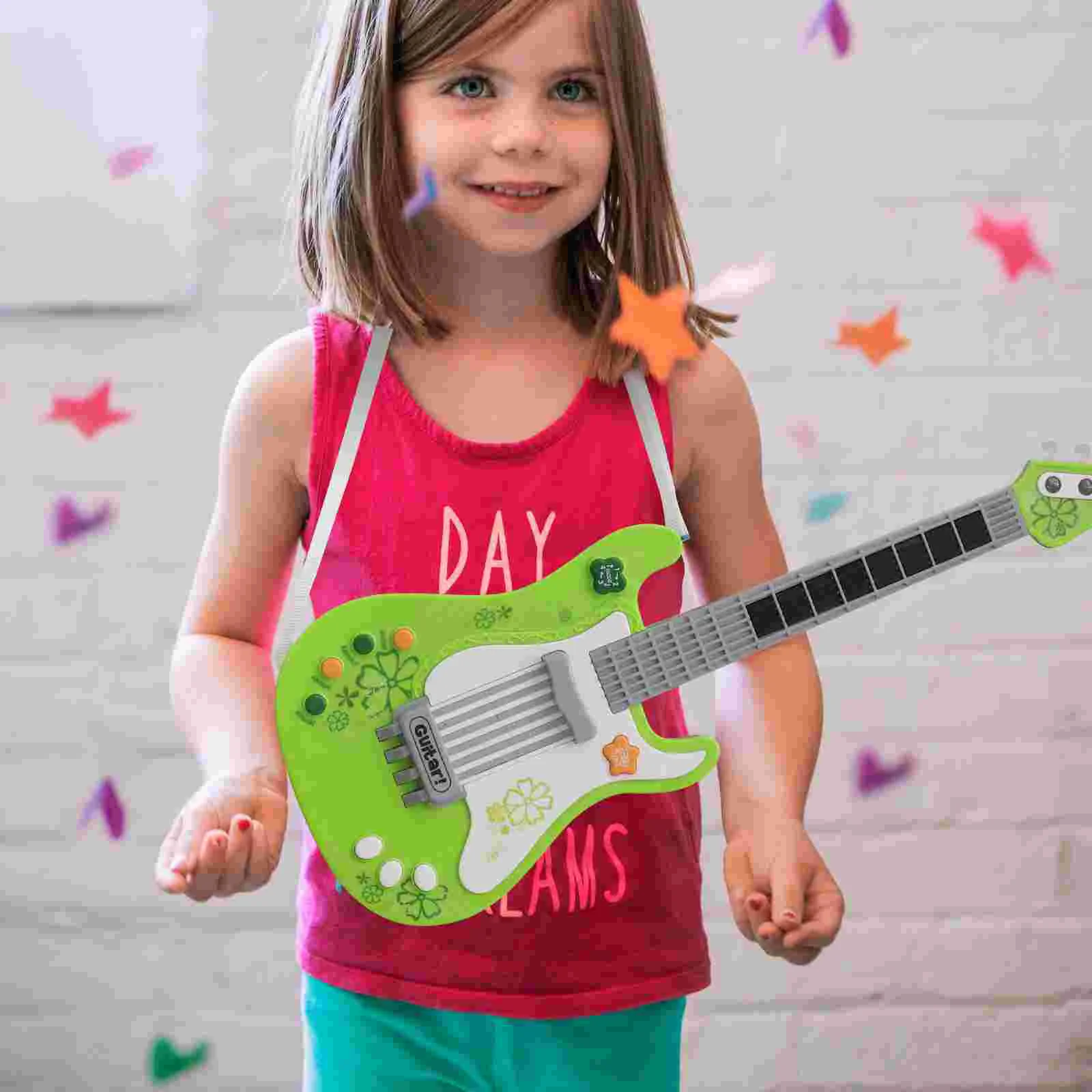 Childrens Guitar Kids Multifunction Musical Instruments for Pink Simulation Bass Player Toy Toddler