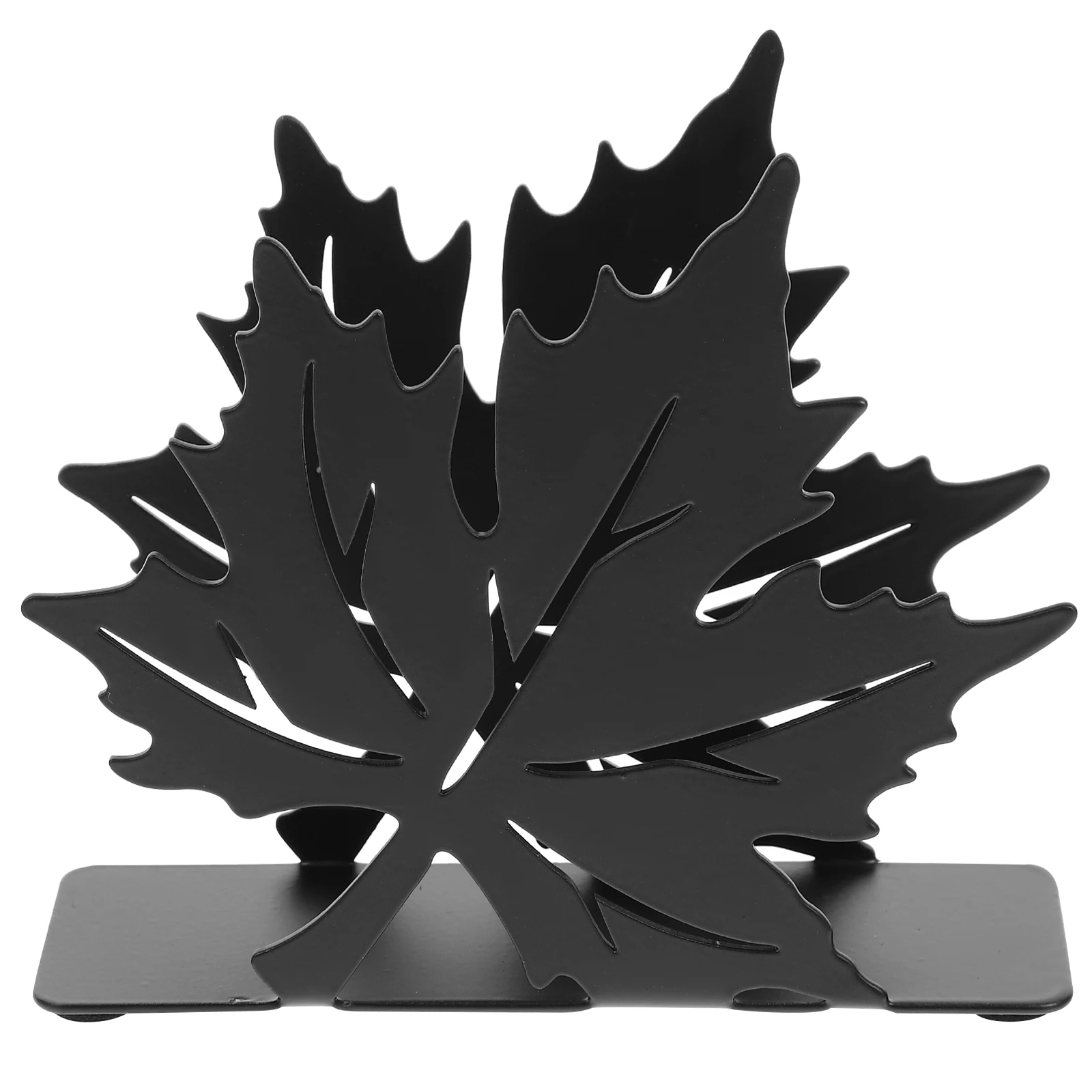 حامل مناديل حديدية على شكل ورقة القيقب للمنزل والمطبخ والمطعم والفندق ورف تخزين مدمج #4