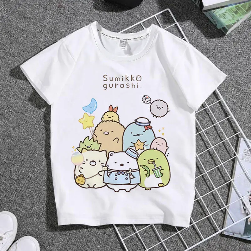 

Детская футболка 2026 Sanrio Corner Bio с принтом, круглый вырез, комплект для родителей и детей, повседневный топ из чистого хлопка для мальчиков и девочек