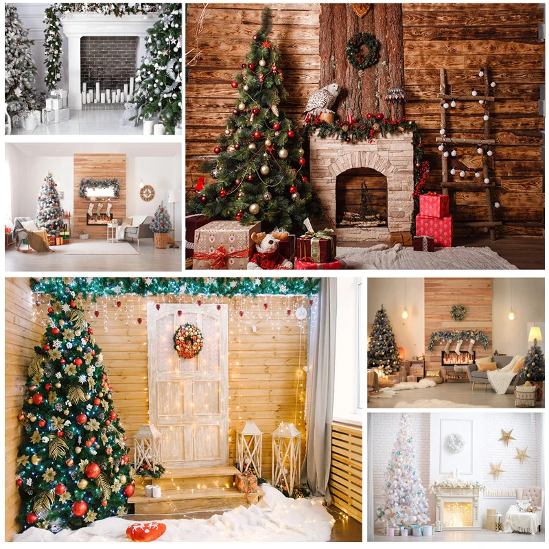 

SHUOZHIKE Christmas Theme Photography Background Fireplace Children Portrait Backdrops For Photo Studio Props YXSD-06