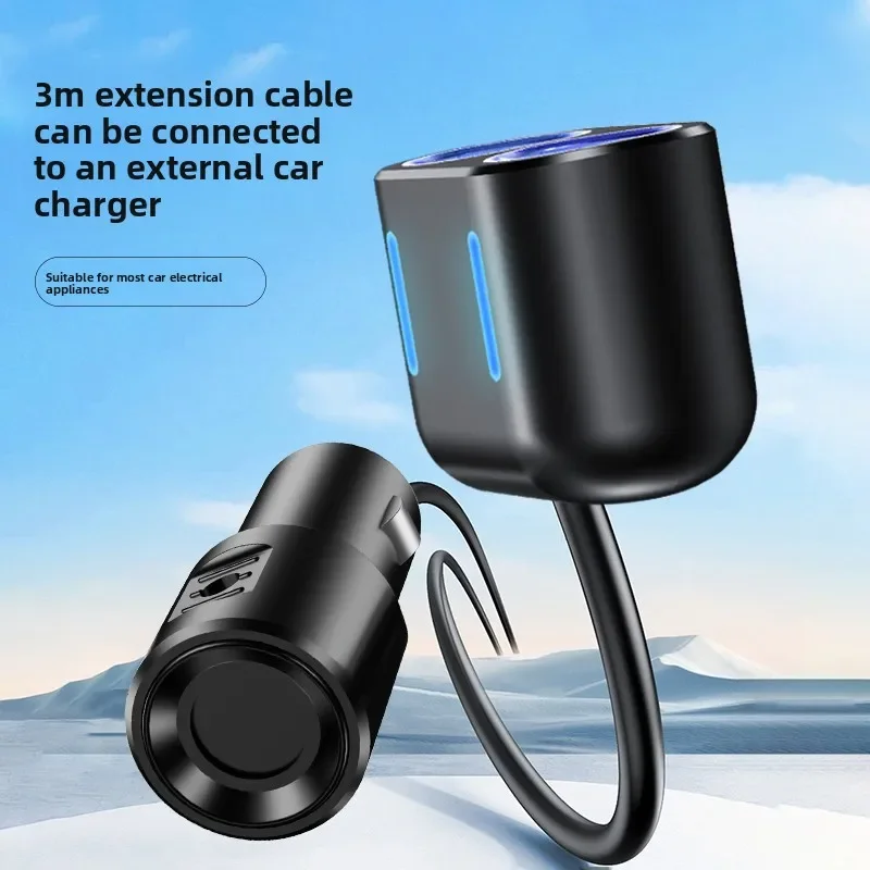 auto cigarette lighter extension 3M/85cm 10A Car Cigarette Lighter Extension Cord 12V 24V Charger Cigar  Lighter Plug Cable Female Socket Adapter Auto Accessories