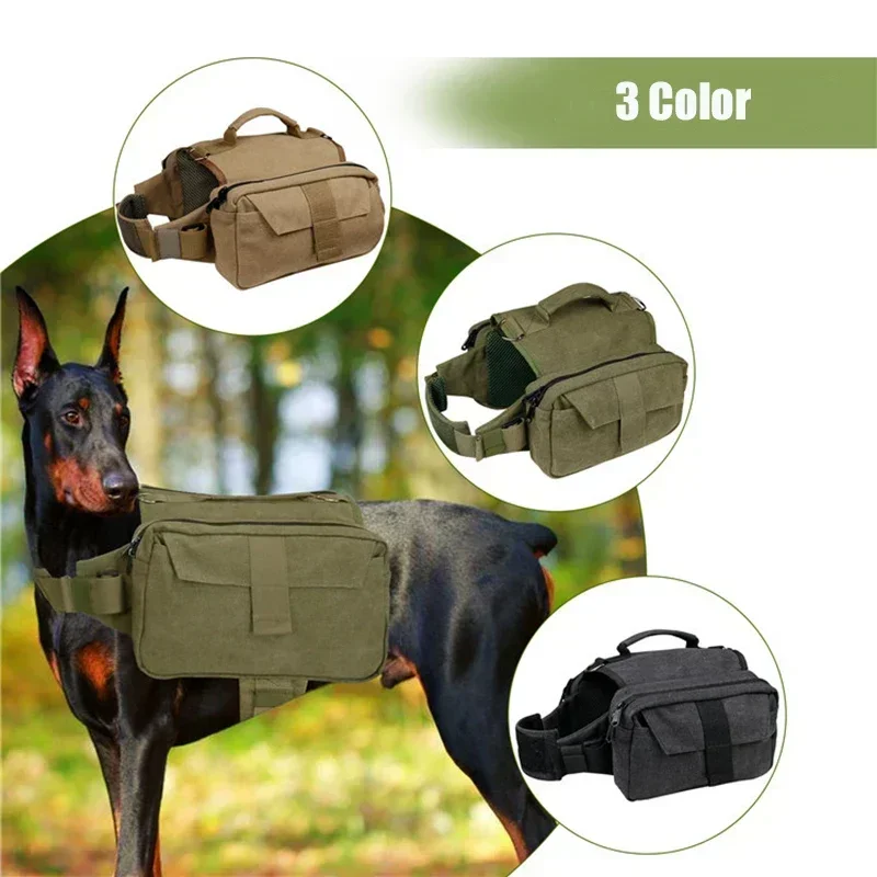 Dog Pack Hound Dog Saddle Bag for Travel Camping Hiking Rescue Medium & Large Dog Tactical Bag Tool Kit 2 Capacious Side Pockets