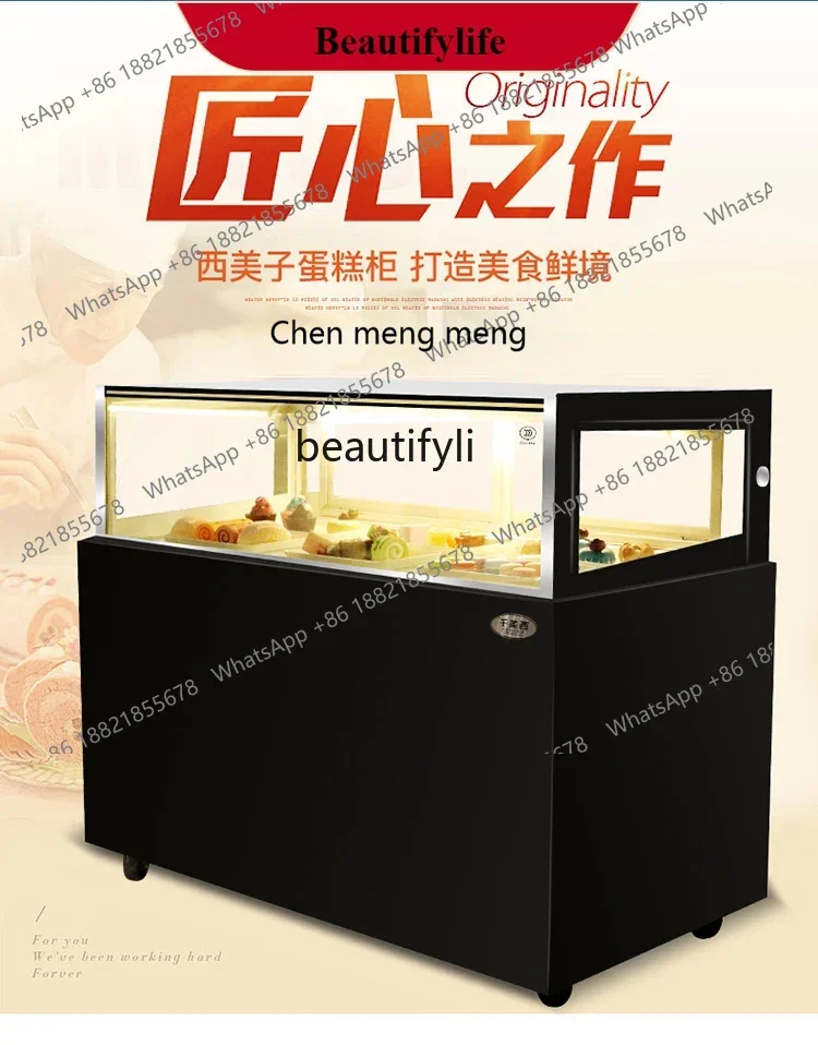 

Cake Counter Refrigerated Cabinet Single Layer Right Angle Pastry Dessert Fruit Preservation Cabinet Commercial Use