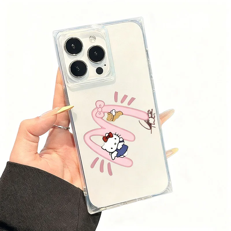 Airbags de canto de capa de telefone macia quadrada transparente à prova de choque compatível com iPhone 12 13 14 15 16 17