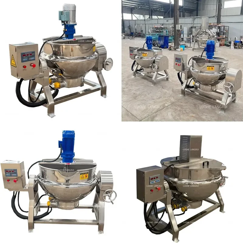 

SFW Certificate 50L-1000L Fruit Jam Chili Sauces Jacketed Multi Cooker Stainless Steel Electric Kettle with Agitator with